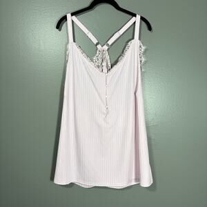 White Birch Purple Coquette Lace Trim Racerback Tank Top - 3X - Womens Plus Size